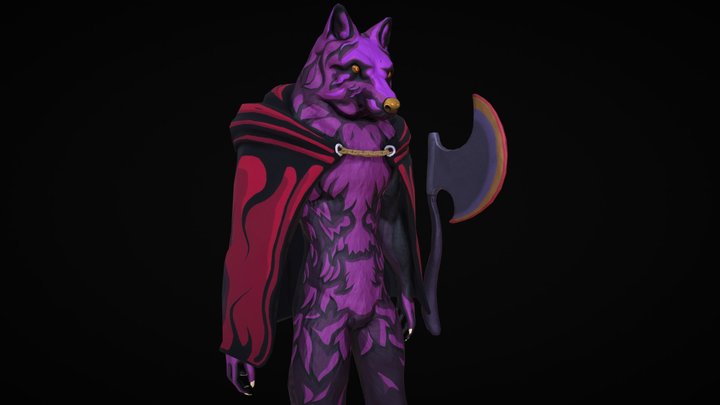 Hades inspired Wolf Character 3D Model