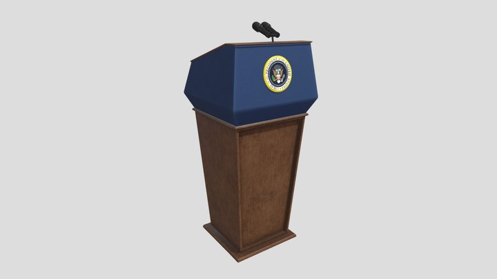 Presidential Podium 4K and 2K Textures 3D Model