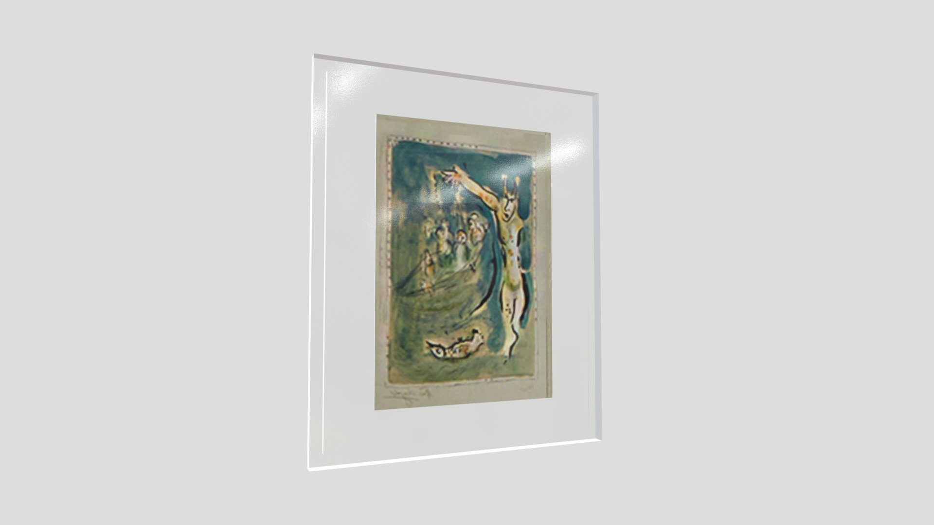 3D model Modern Picture Frame - This is a 3D model of the Modern Picture Frame. The 3D model is about a framed painting on a wall.