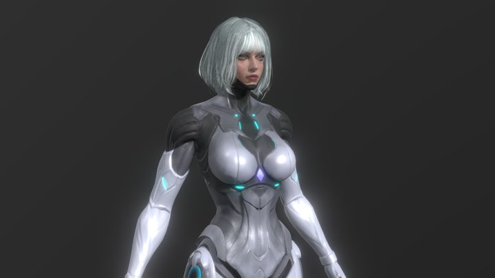 Cyborg Girl 3D Model