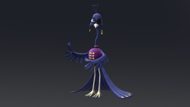 Pirds! Evil Pirate Peacock Model 3D Model