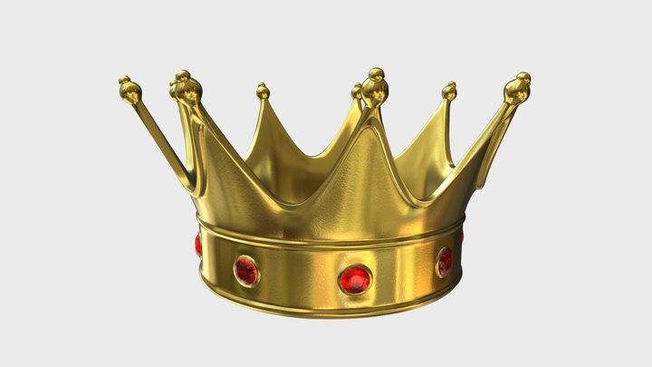 Gold crown with gems 2 3D Model