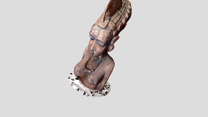 .African wood sculpture 3D Model