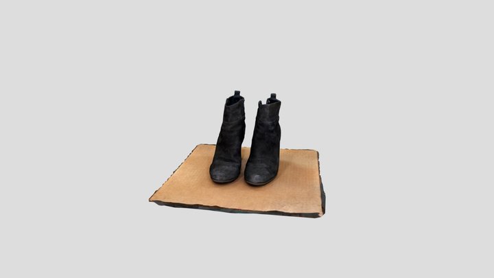 Black Heeled Boots 3D Model