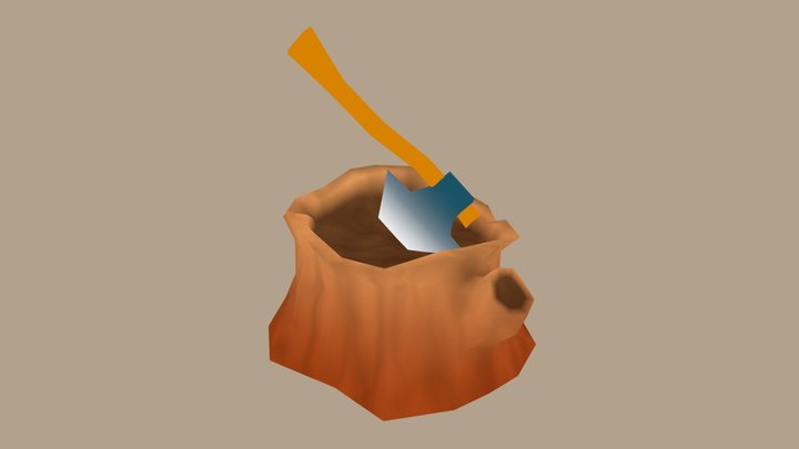 Low Poly Tree Stump 3D Model