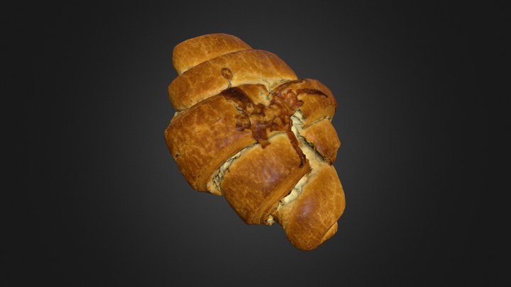 Croissant Scan Low Poly 3D Model