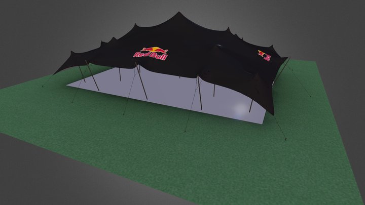 RedBull Branded Tent 3D Model
