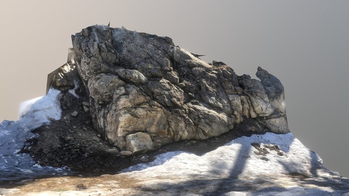 Rock Face and Snow 3D Model