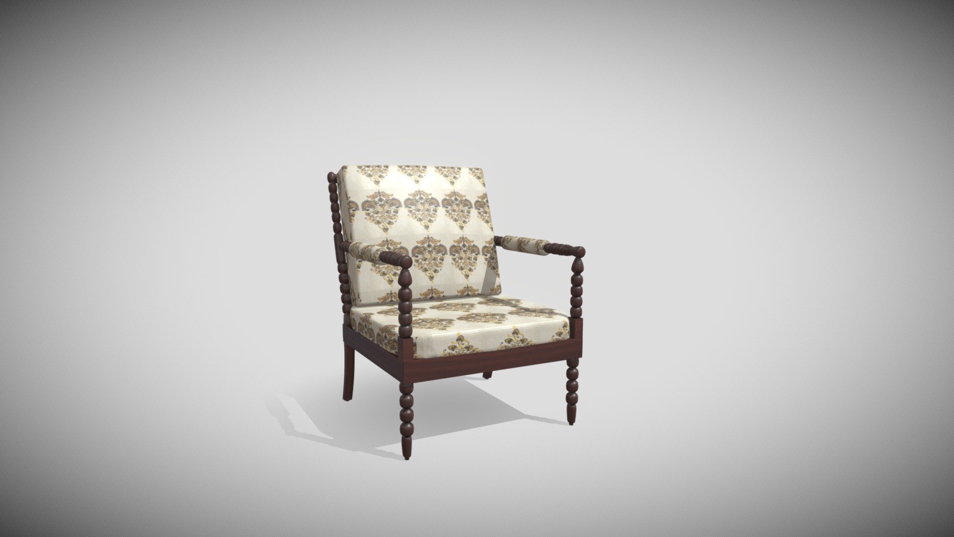 Verito solid wood arm chair (Free download) — Sketchfab embed 3D viewer