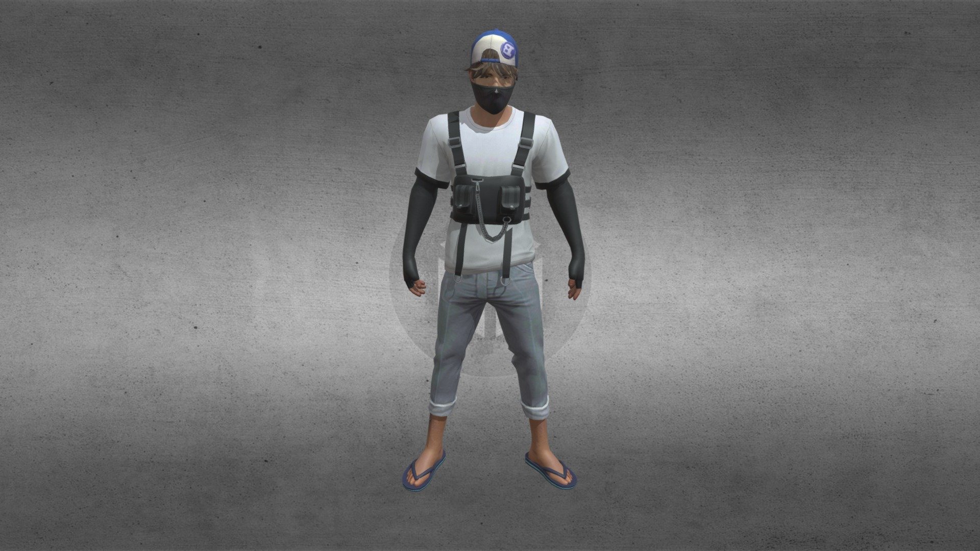 freefire black crazy 3d model by pace gaming