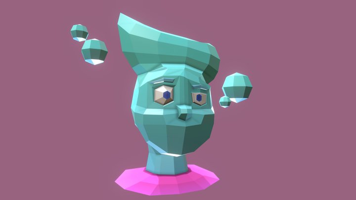 Low-Poly Grace Head 3D Model