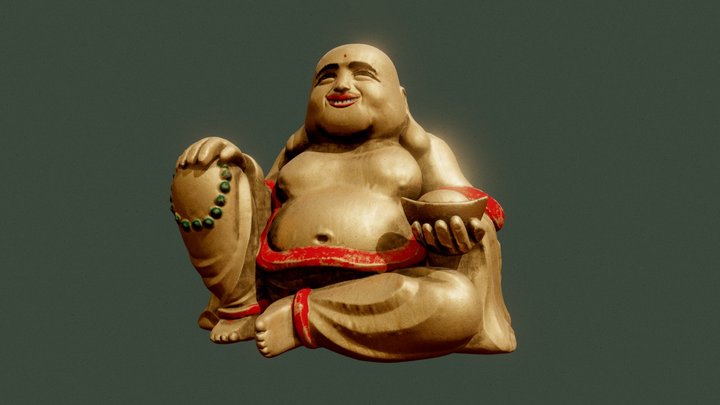 Laughing Buddha Statue 3D Model