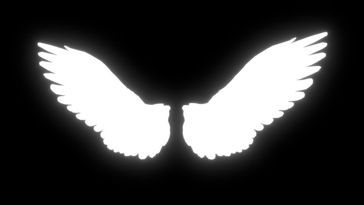 Angel Wings LED Neon Sign 3D Model
