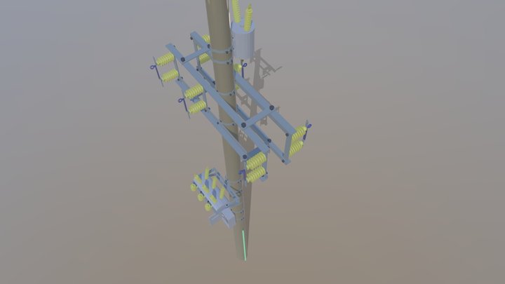 Poste Reconectador 3D Model