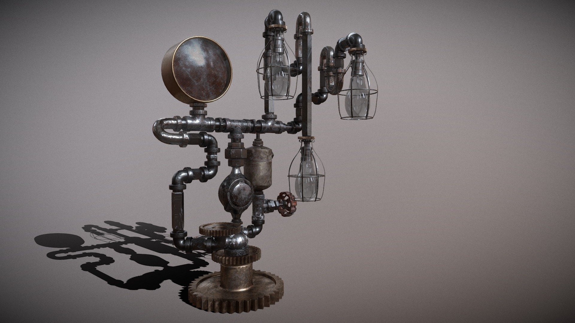 Water Pipe Lamp Buy Royalty Free 3d Model By Rajatnidaria [048483e