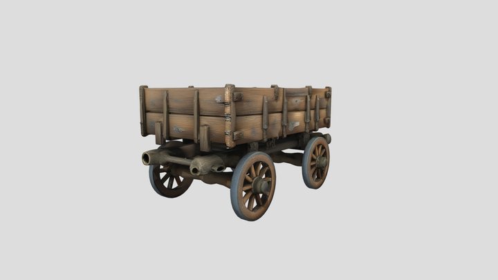 Bback of horse Carriage 3D Model
