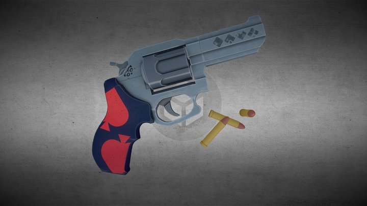 Revolver Gun Seeds 3D Model