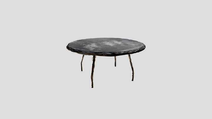 Stone Table dark gray 3D Model