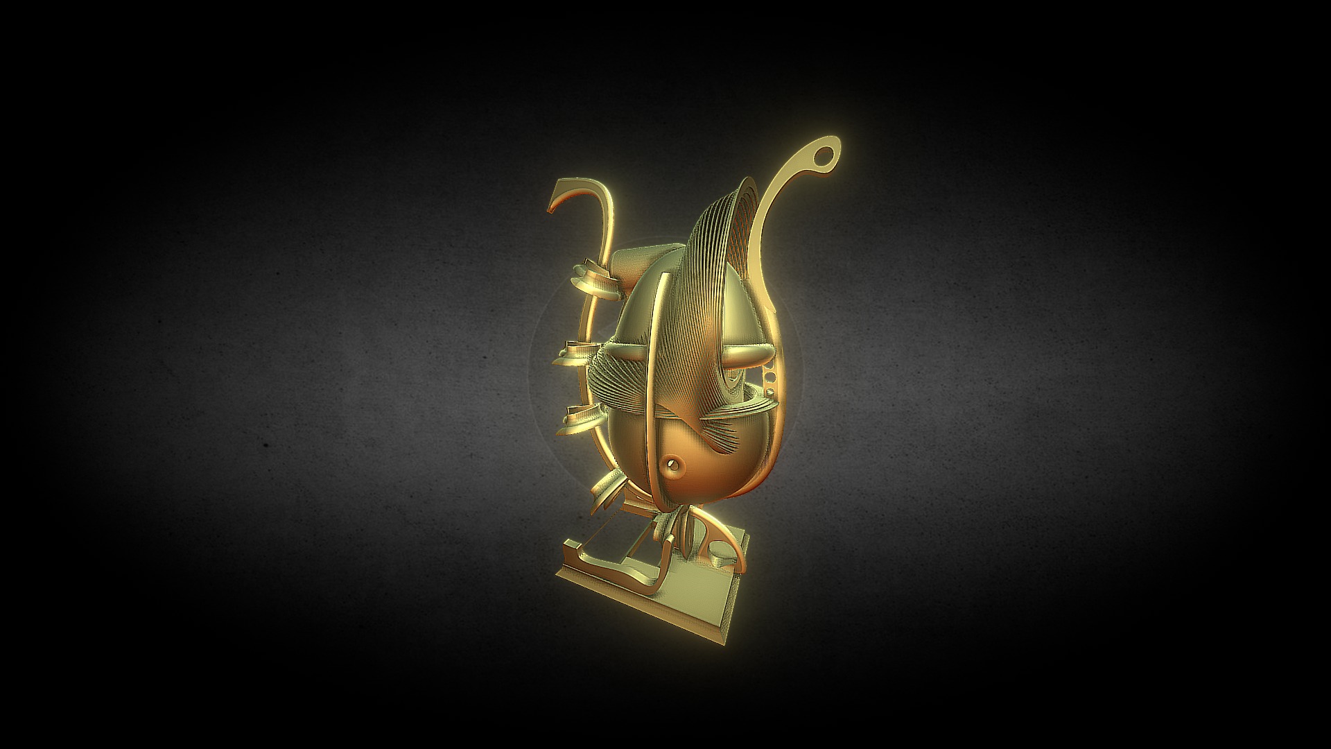 3D model Ovoidus - This is a 3D model of the Ovoidus. The 3D model is about a metal object with a handle.