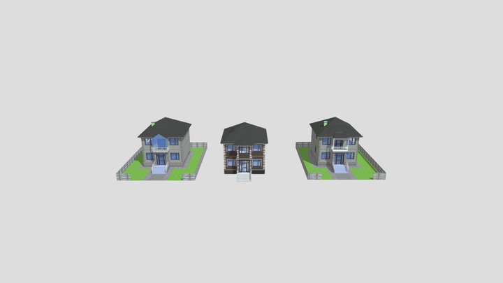 156 м²  - Проекты жилого дома(коттеджа) 3D Model