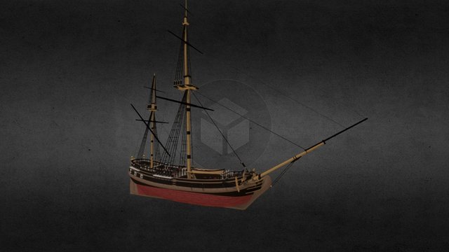 Pirate Ketch - Tides of War: Letters of Marque 3D Model