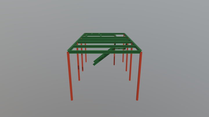 Mezanino de loja em estrutura metálica 3D Model
