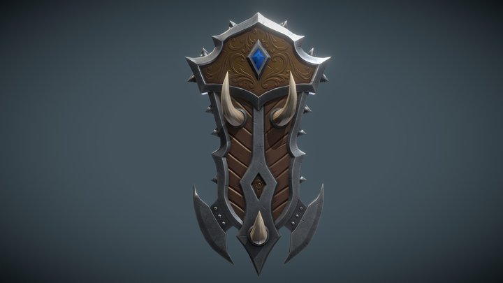 Stylized Fantasy Shield 10 3D Model