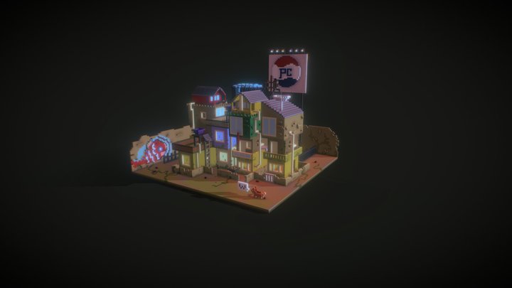 Favela Magicavoxel 3D Model