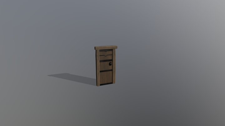 Stylized Wooden Door 3D Model