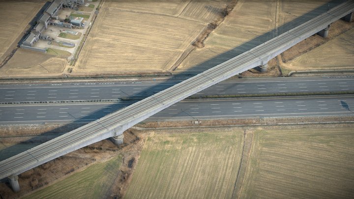 Farmland, village, highway and highspeed railway – Modelo 3D gratuito STL
