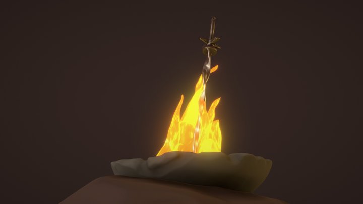 Bonfire Stylized Digital Sculpt 3D Model