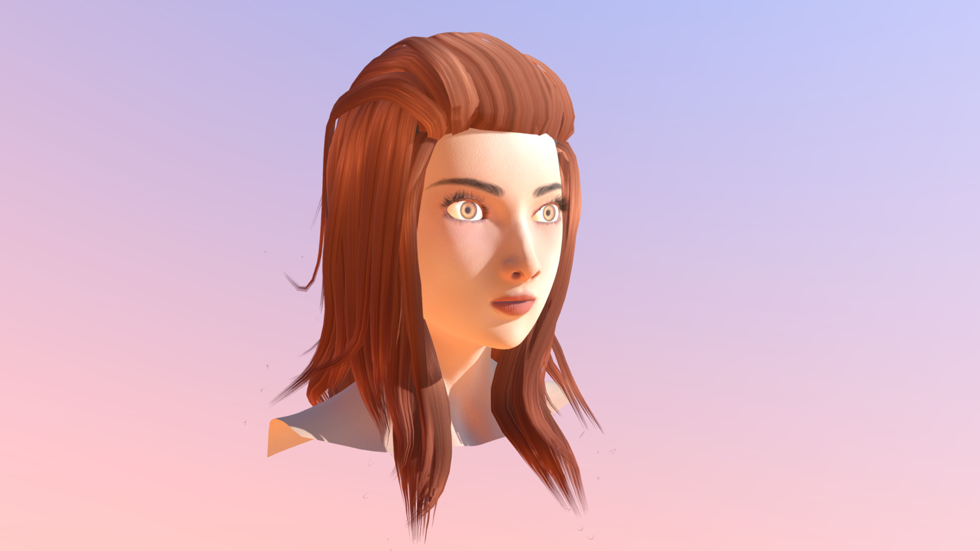 3D model Pocolov Hair 02 - This is a 3D model of the Pocolov Hair 02. The 3D model is about a person with long hair.