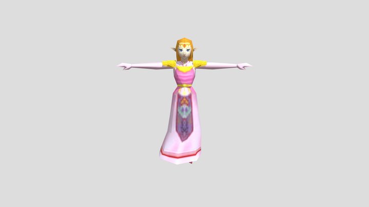 GameCube - Super Smash Bros Melee - Zelda Low-Po 3D Model