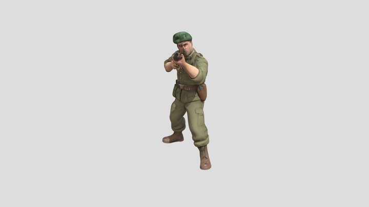 WWII british commando 3D Model