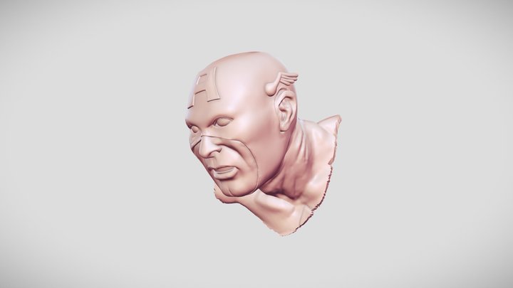 captain america head V4 3D Model