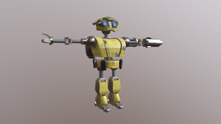Low Poly Robot 3D Model