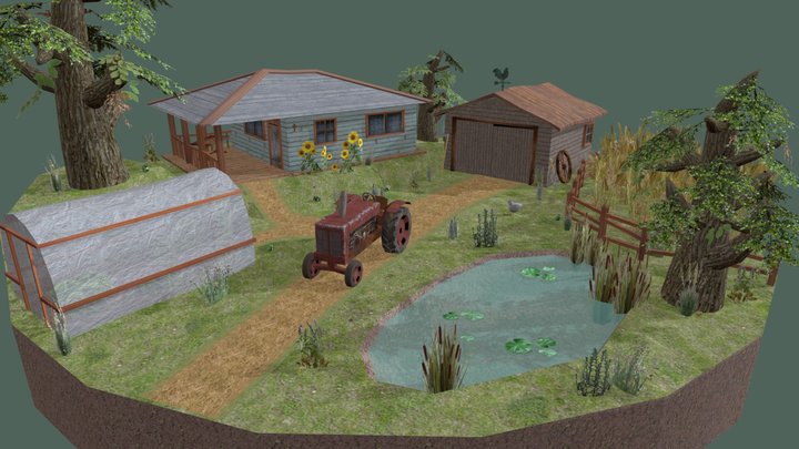 DAE Diorama Retake - Small Farm 3D Model