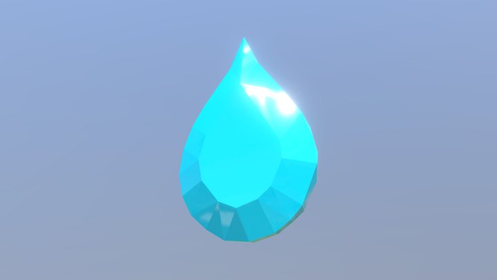 Flat Drop [Low-Poly] 3D Model