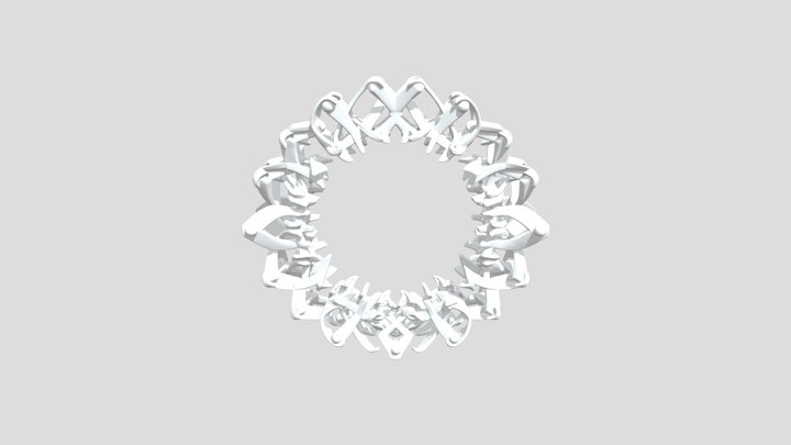 Black Hair Claw Circle 3D Model