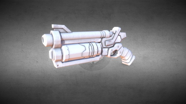 Pistol Stylized - [Uncolored] 3D Model