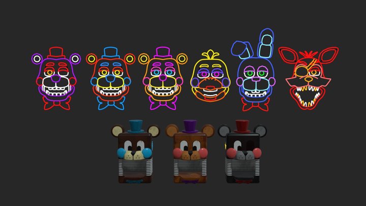 FNAF Decorations: Neon Lights and Chargers 3D Model