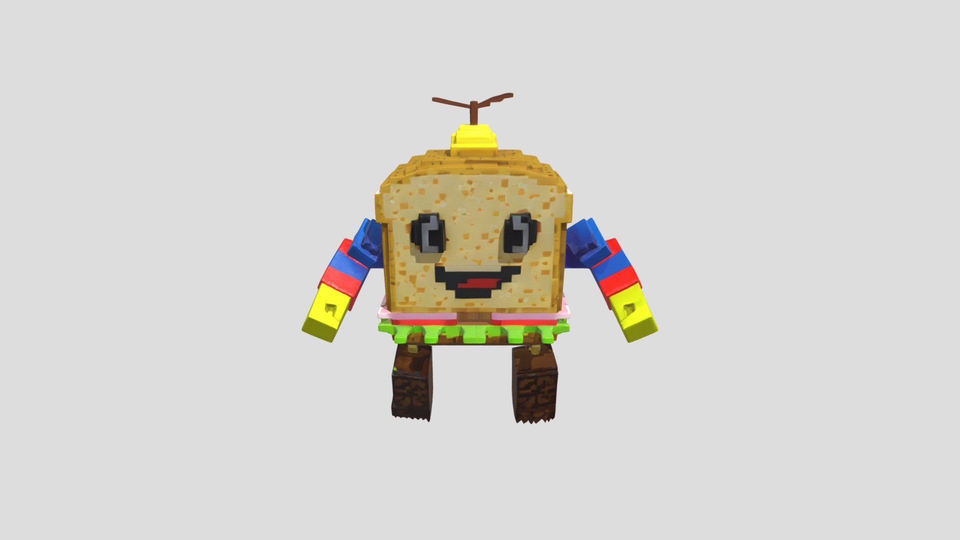 anthropomorphic bread character - Download Free 3D model by dilop83019 ...
