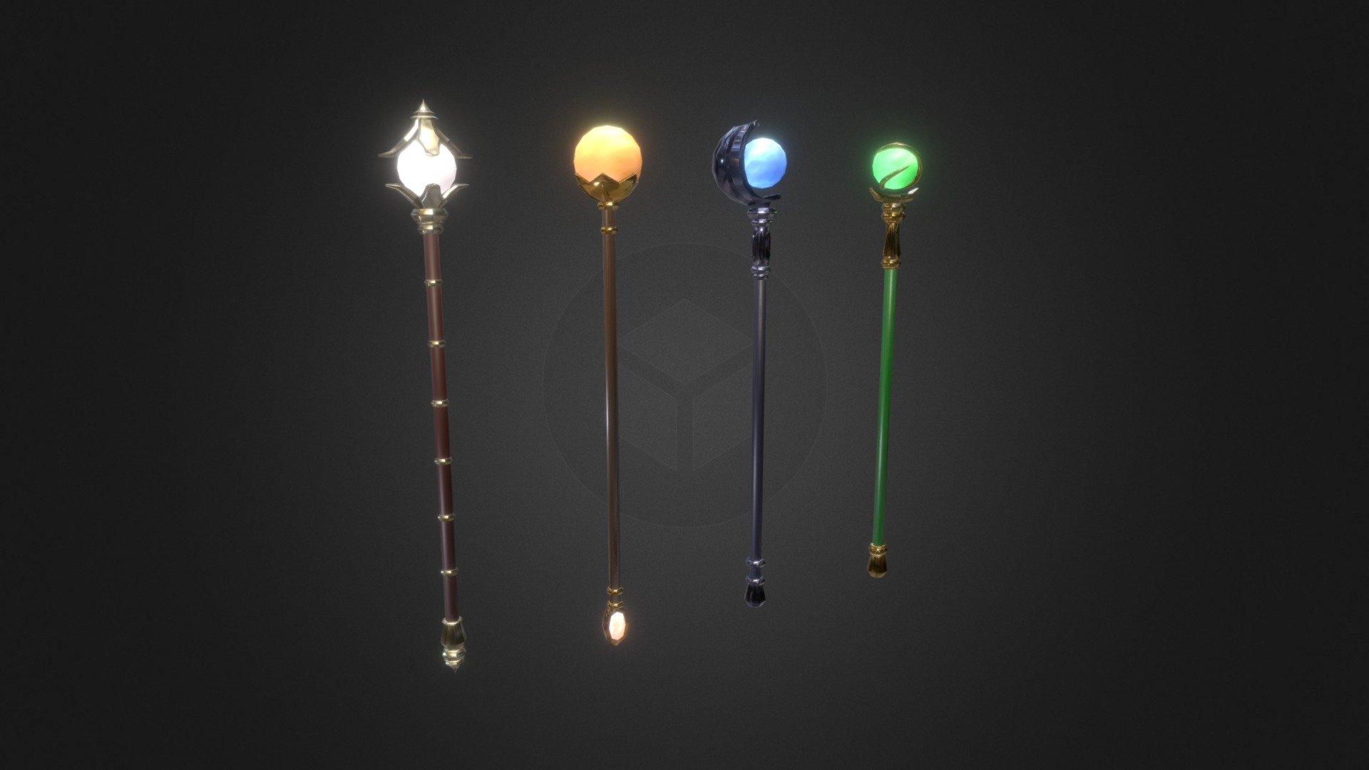 Magical staffs created in Blender - 3D model by meenuchan [049b818 ...