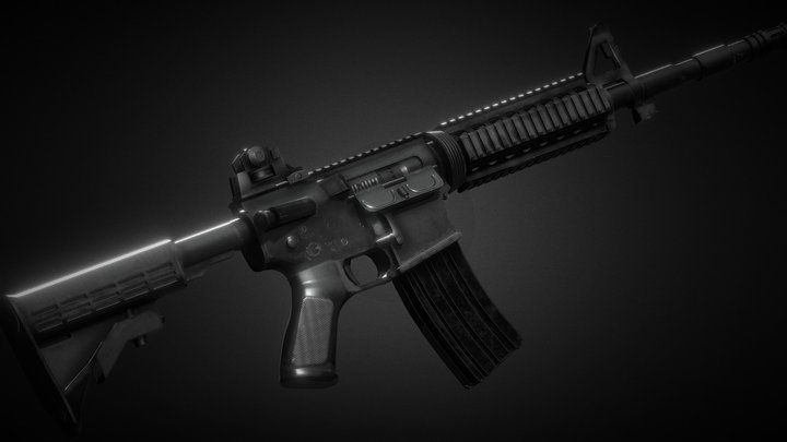 Lowpoly Game-Ready M4A1 3D Model