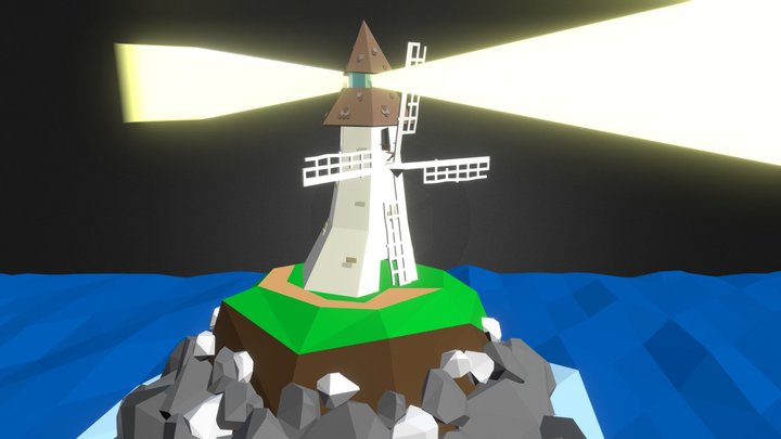 Windmill Lighthouse 3D Model