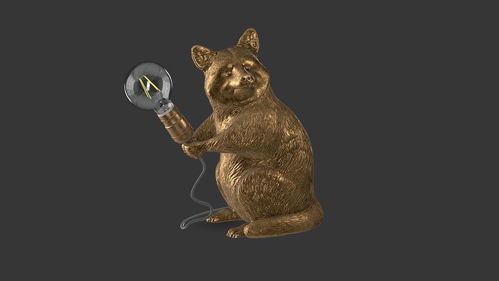 Raccoon Table Lamp - copy 3D Model