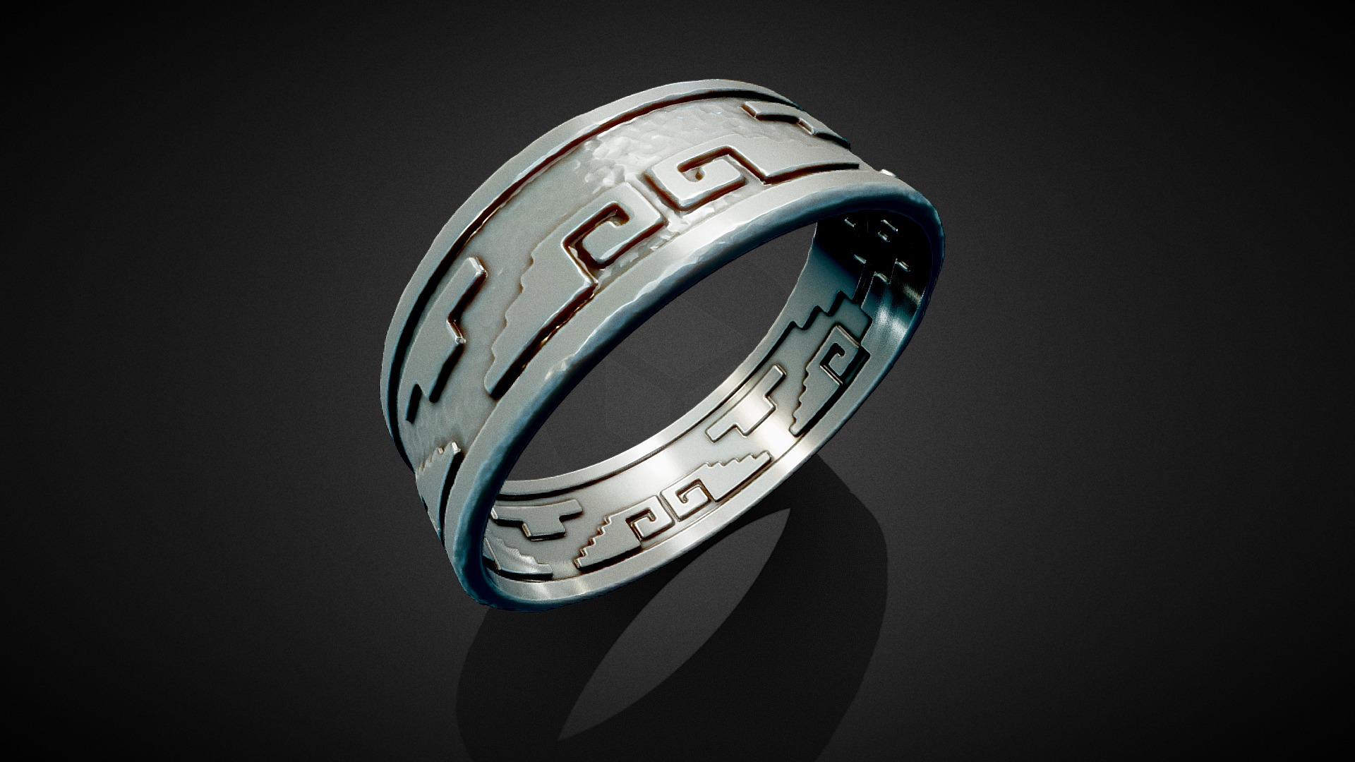 3D model 3D Aztec Ring – High Poly - This is a 3D model of the 3D Aztec Ring - High Poly. The 3D model is about a close up of a ball.