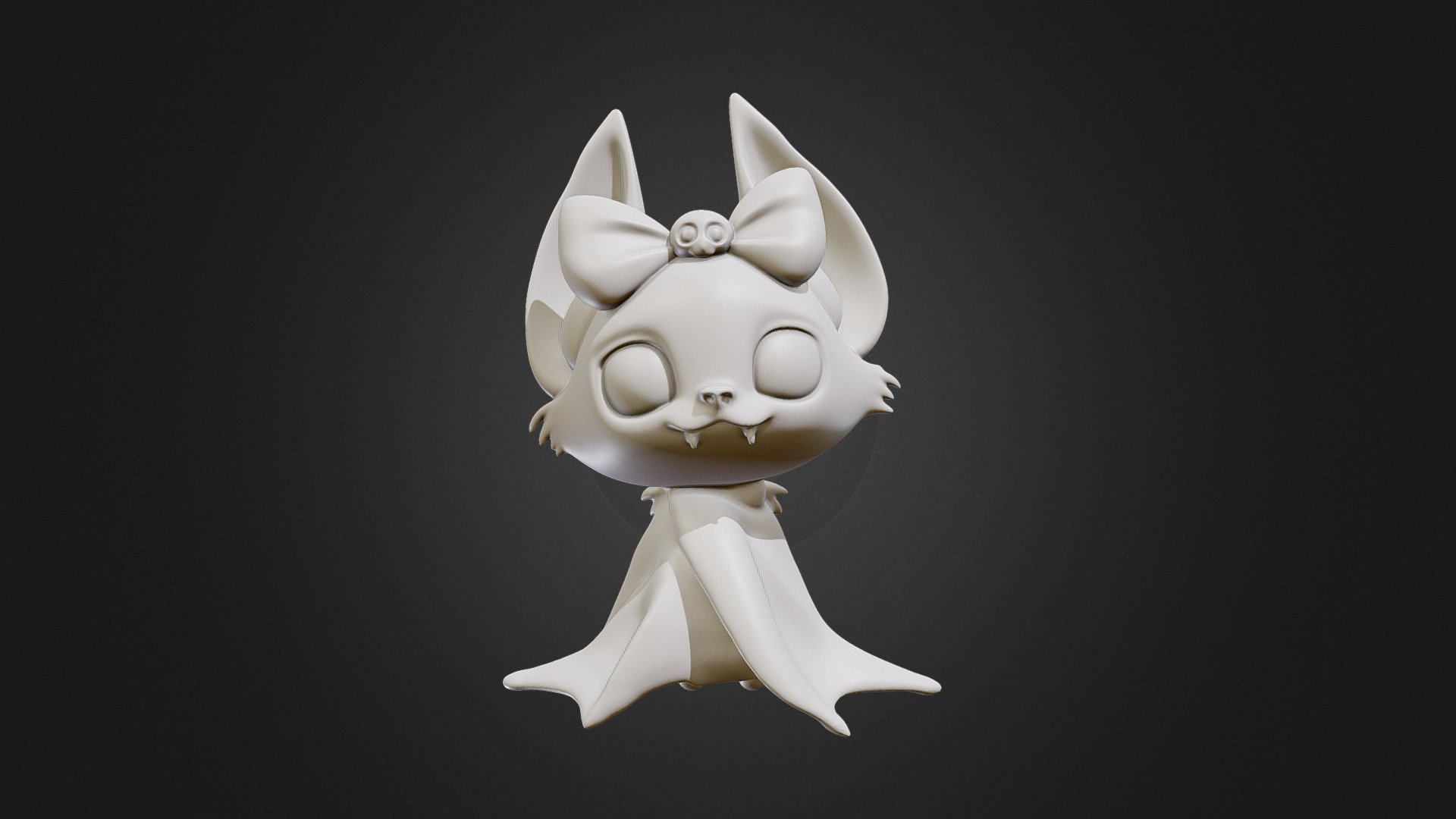 Kawaii Halloween Kitty Mini Bat Hunter Chibi STL - 3D model by ...