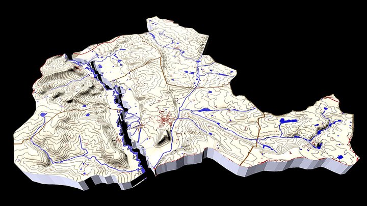 Plan de Paysage Châtilonnais-en-Berry BV Amont 3D Model