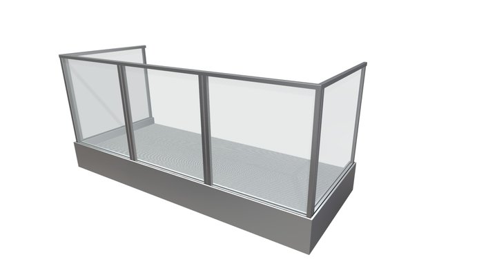 Structural Glass Fire Rated Balcony 3D Model